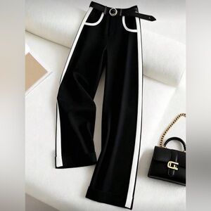 SHEIN Black and White Wide Leg Pants
